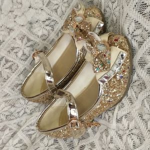 Little Girls Golden Shoes